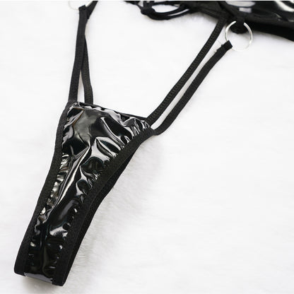 Women's Leather One-Piece Bodysuit - skyjackerz