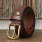 Coffee / 100 cm Embossing Retro Cowboy Leather Belt For Men - skyjackerz