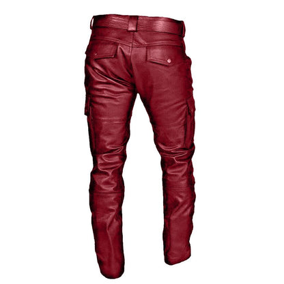Men's Fashion Pocketed Leather Pants - skyjackerz