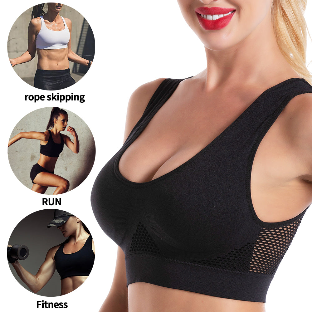 Breathable Cool Lift Up Air Bra - Air Bra - Seamless Wireless Women's Air  Permeable Cooling Comfort Bra(Black,Medium) at  Women's Clothing store