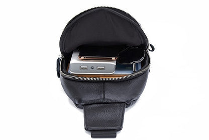 Men's Leather Business Chest Bags - skyjackerz
