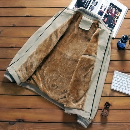 Men's Casual Fleece Bomber Jacket - skyjackerz