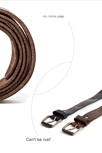 Black / 100 Men's Stylish Pin Buckle Leather Belt - skyjackerz
