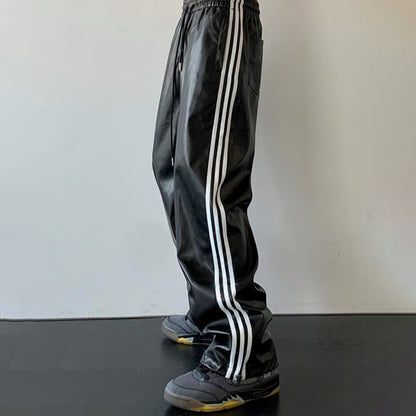 Men's Trendy Wide-leg Leather Bottoms - skyjackerz