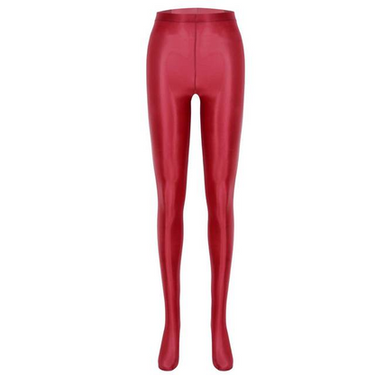Burgundy / M Shiny Leggings For Women - skyjackerz