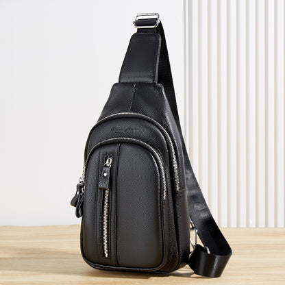 Men's Leather Black Travel Bag - skyjackerz