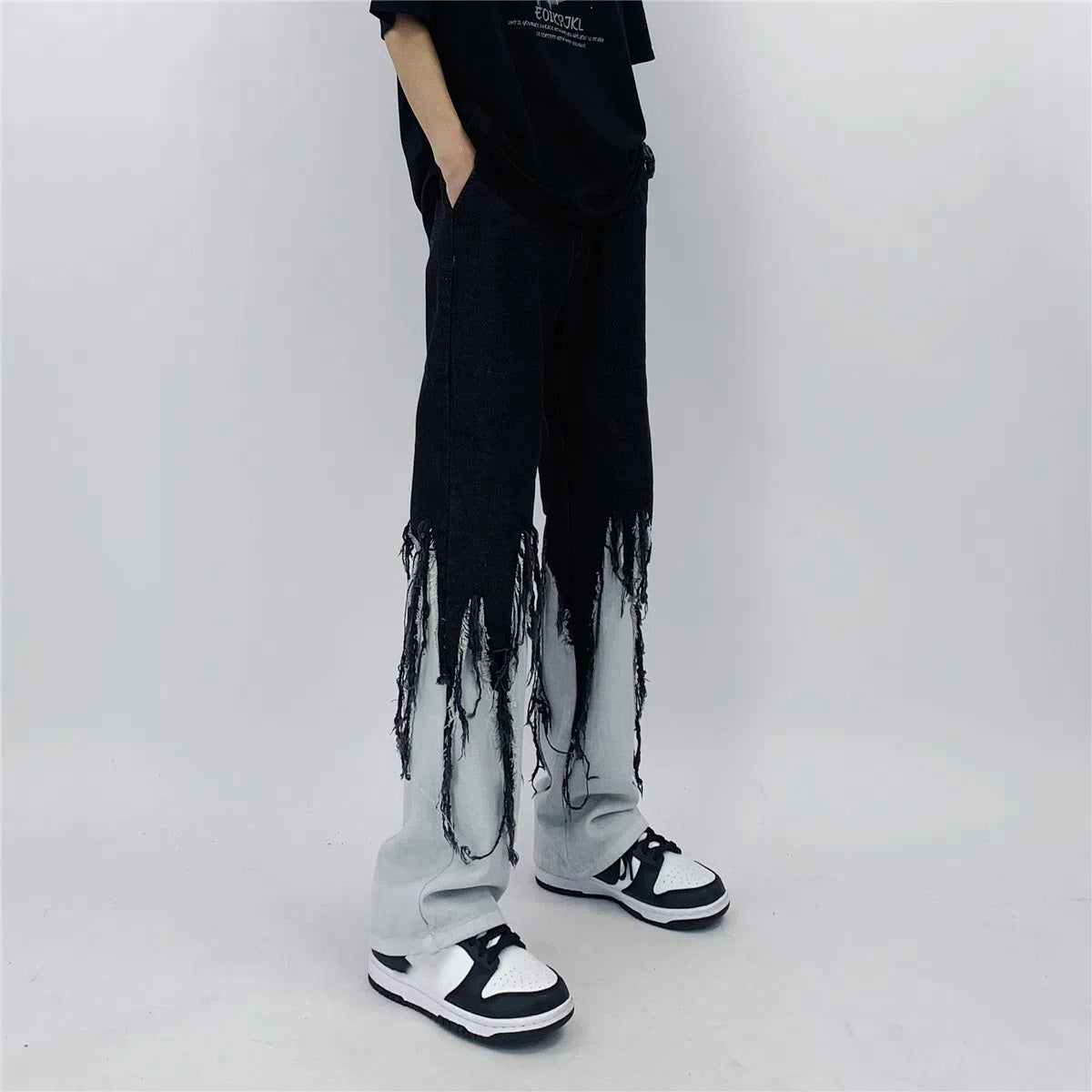 Men's Fashionable Hippie Darkwear Jeans - skyjackerz
