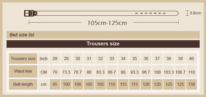 Black / 105 (cm) Men's Casual Business Leather Belt - skyjackerz