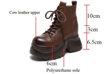 Women's Real Cow Leather Retro Boots - skyjackerz