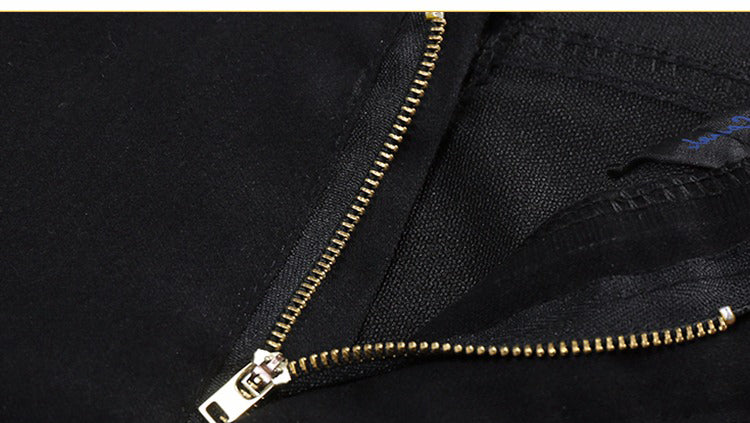 Men's Black Patchwork Leather Jeans - skyjackerz