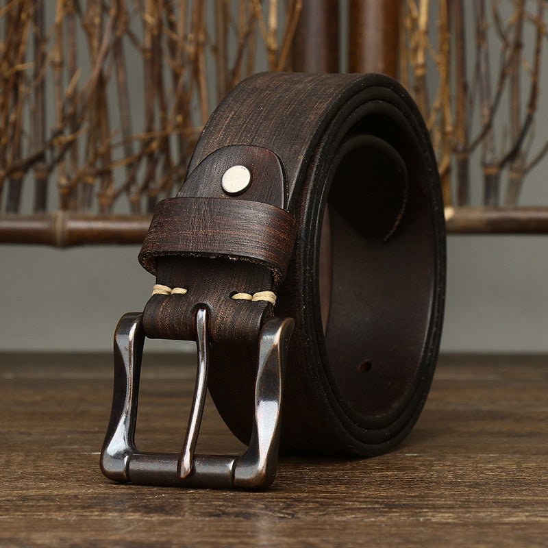 Coffee / 100 cm Business Style Pin Buckle Leather Belt For Men - skyjackerz