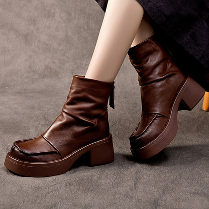 Women's Back Zipper High-Heel Boots - skyjackerz
