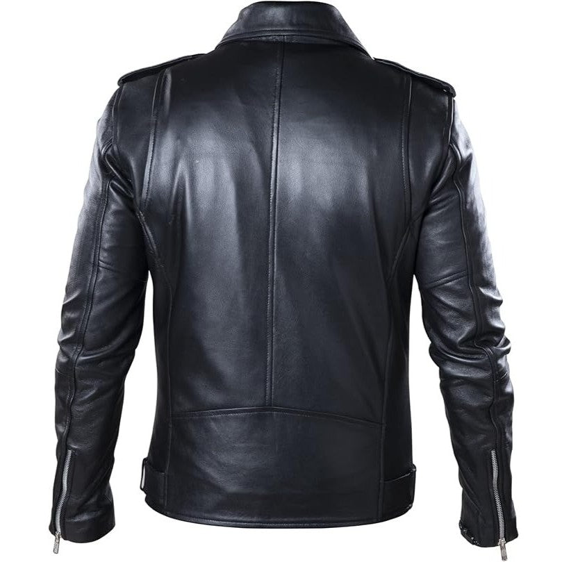 Biker Black Vintage Leather Jacket For Men