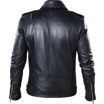 Black Ebiker / Medium Biker Black Vintage Leather Jacket For Men - skyjackerz
