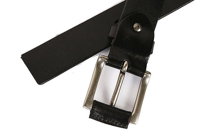 Black / 105 cm Men's Rivet Ceinture Homme Leather Belt - skyjackerz