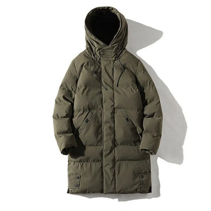 Green / M Men's Stylish Hooded Long Jacket - skyjackerz