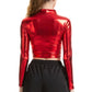 Women Leather Glossy Club Top - skyjackerz