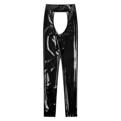 Women's Cutout Leather Pants - skyjackerz