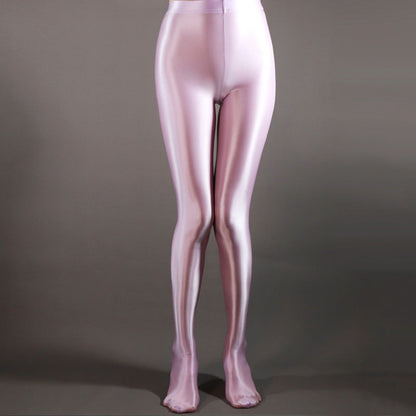 Light Purple / M Women's Shiny Satin Sport Stockings - skyjackerz