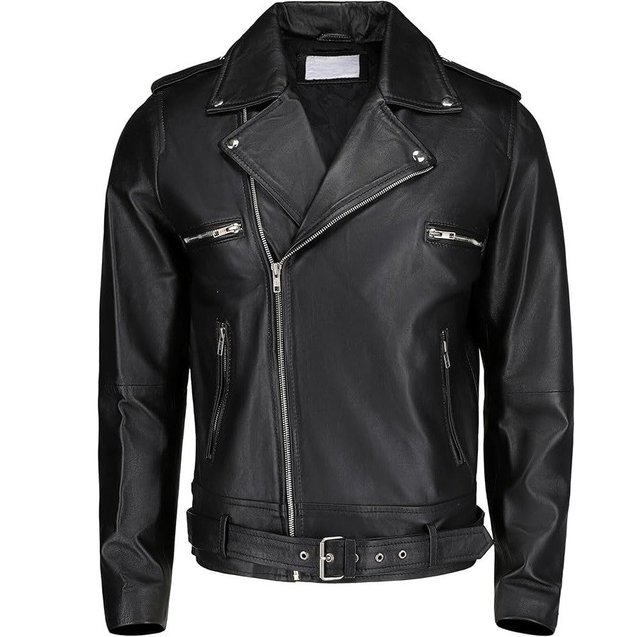 Biker Black Vintage Leather Jacket For Men