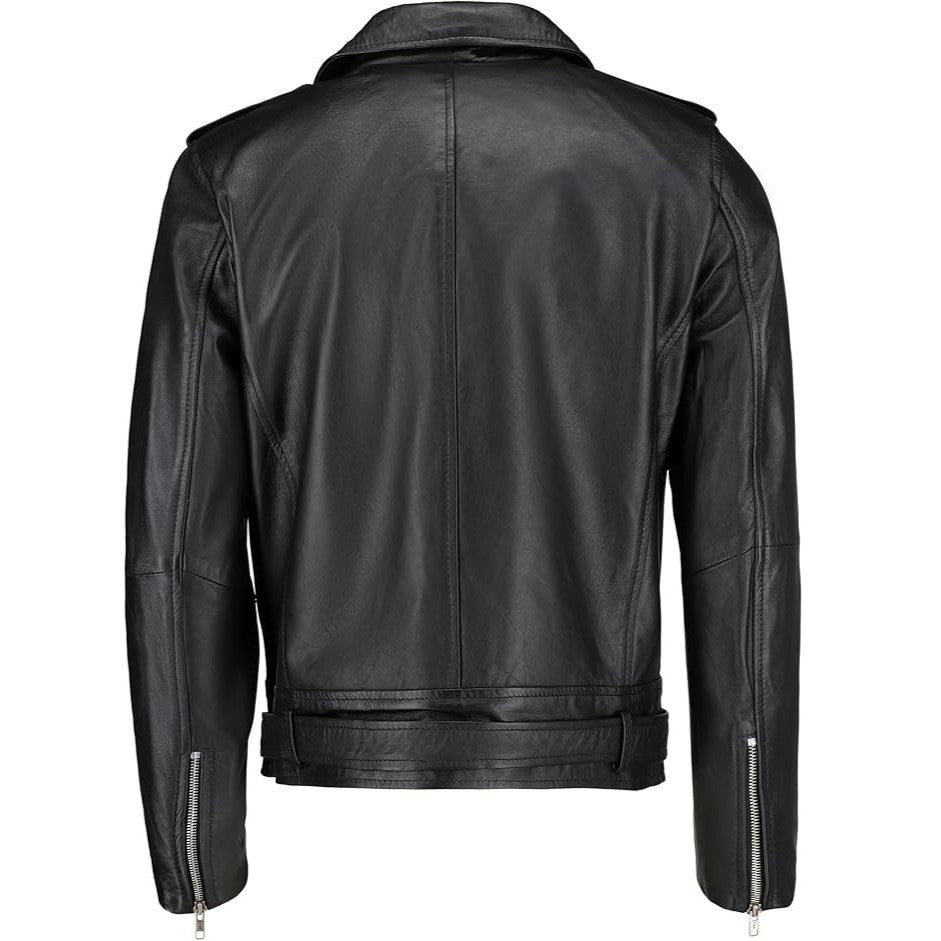 Biker Black Vintage Leather Jacket For Men