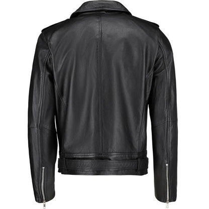 Black Ebiker / Medium Biker Black Vintage Leather Jacket For Men - skyjackerz