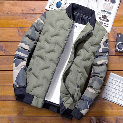 Olive Haze / M Men's Designer Cotton Bomber Jacket - skyjackerz