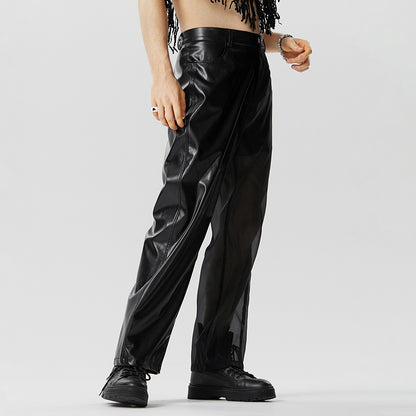 Men's Urban Chic Leather Trousers - skyjackerz