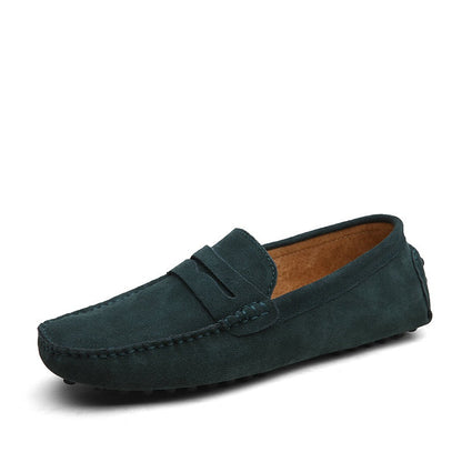 Moss Green / 6.5 Men's Moccasins Lightweight Leather Loafers - skyjackerz