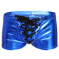 Blue / S Men's Leather Shiny Boxer Pants - skyjackerz