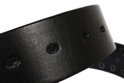 Black / 105 cm Men's Rivet Ceinture Homme Leather Belt - skyjackerz