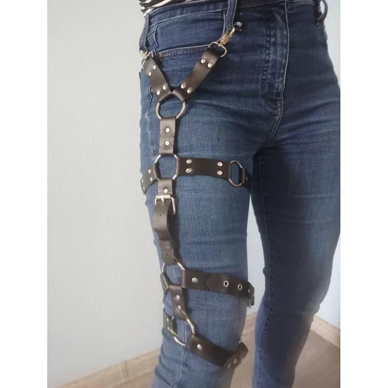 Women Leather Garter Leg Harness – skyjackerz