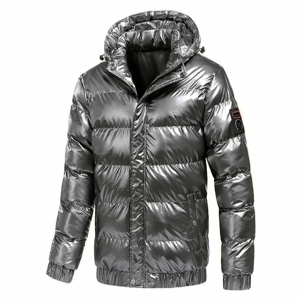 Silver / M Men's Winter Cotton Parka Jacket - skyjackerz