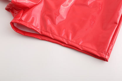 Women Faux Leather Lace-Up Shorts - skyjackerz