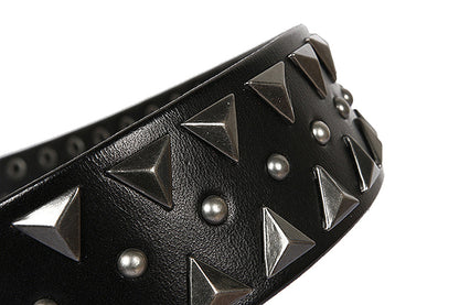 Black / 105 cm Men's Rivet Ceinture Homme Leather Belt - skyjackerz