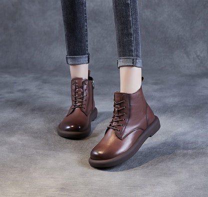 Brown / 5 Women's Handmade Retro Leather Boots - skyjackerz
