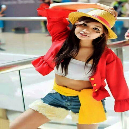 Luffy / 2XS Luffy Cosplay Costume with Straw Hat - skyjackerz