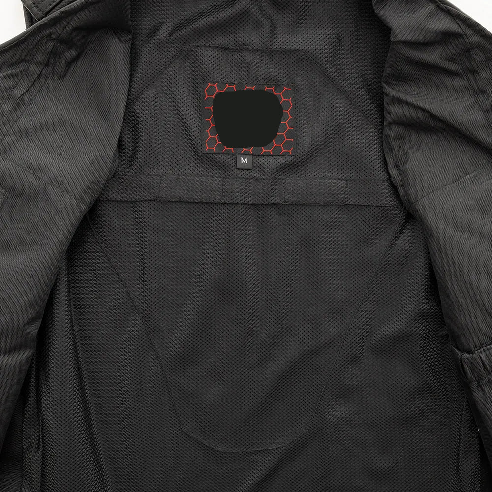 Black / Small Badlands Men's Motorcycle Leather Vest - skyjackerz