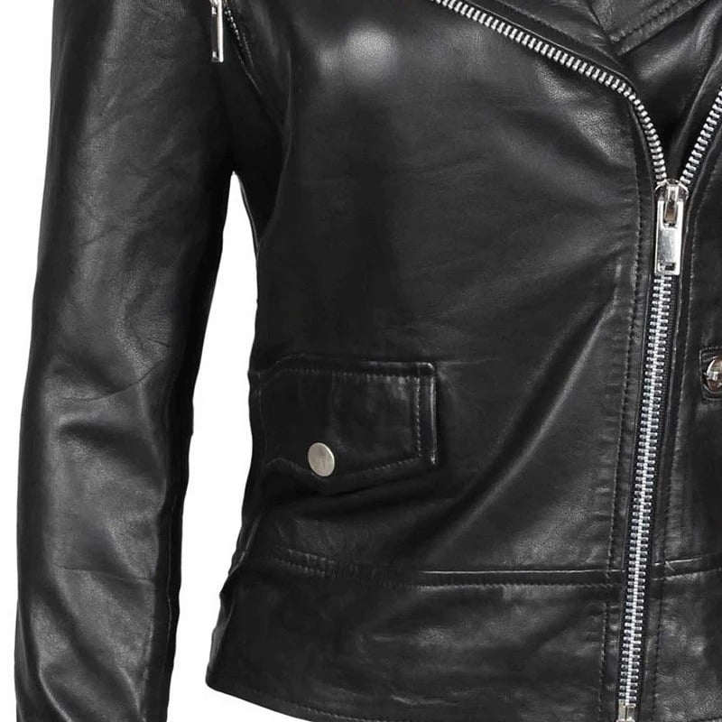 Women Asym Biker Jacket