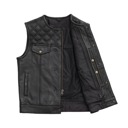 Small 12 Gauge Men's Leather Vest - skyjackerz