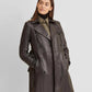 Double-Breasted Belted Leather Trench Coat