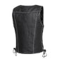 Black / X Small Cindy - Women's Motorcycle Leather Vest - skyjackerz