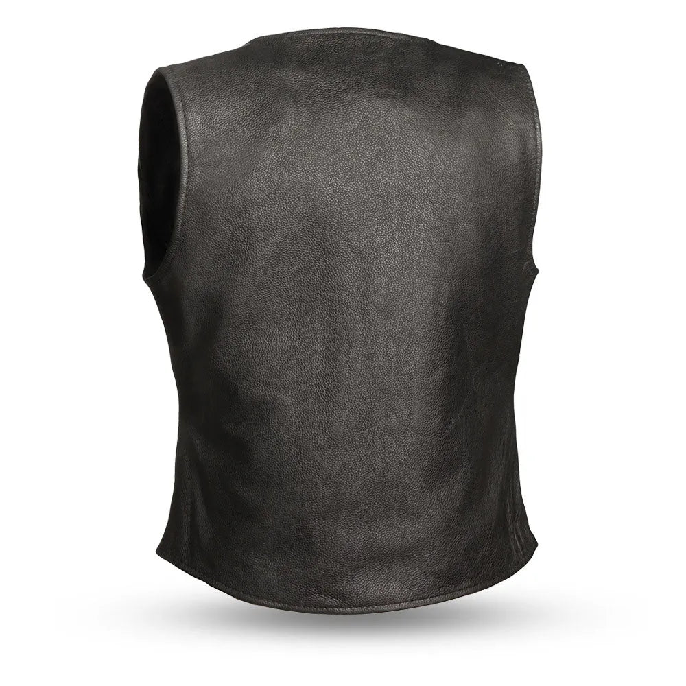 Black / X Small Derringer - Women's Motorcycle Leather Vest - skyjackerz