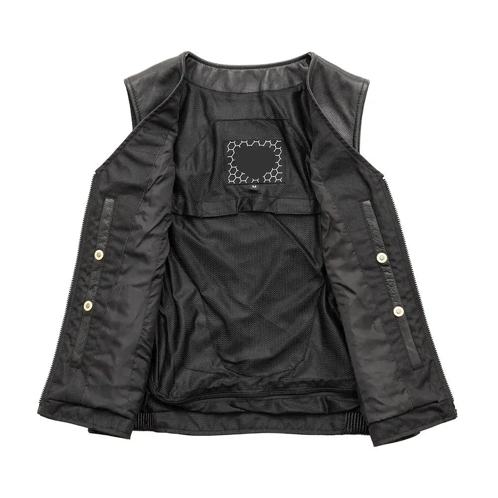 Black / X Small Diana - Women's Motorcycle Leather Vest - skyjackerz