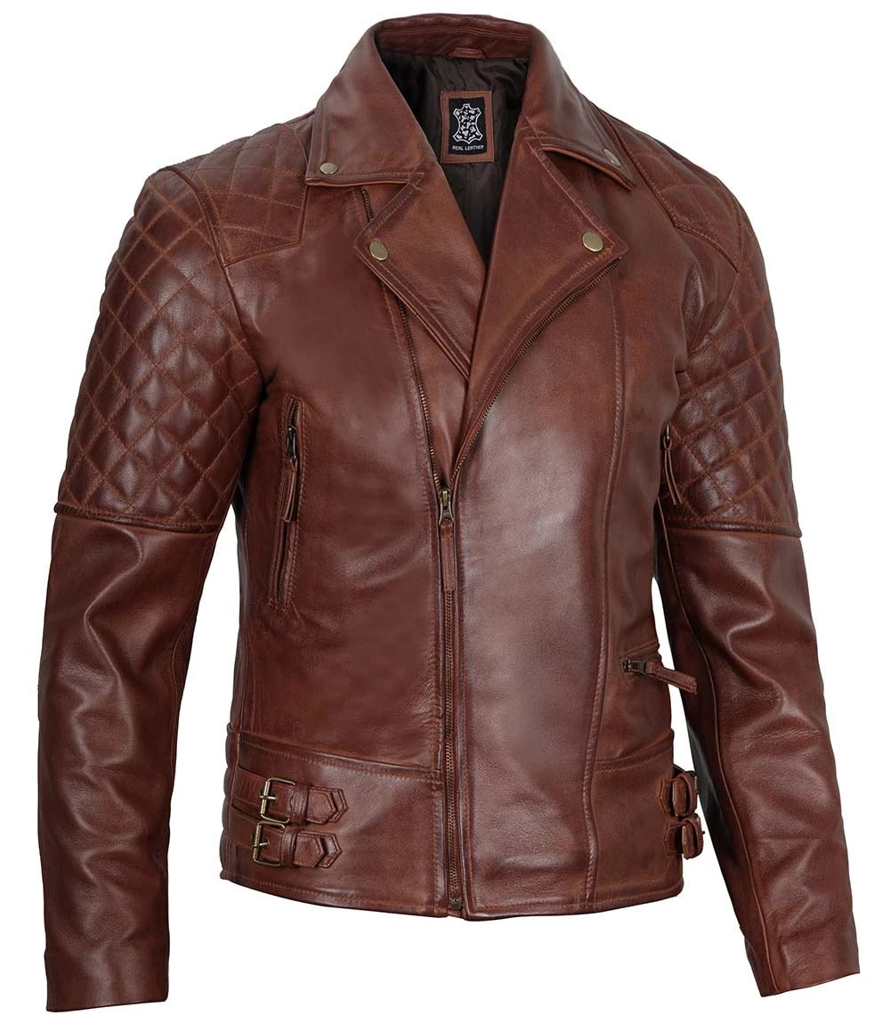 Quilted Biker Jacket for Men