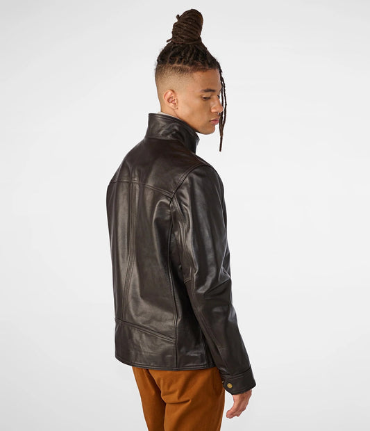 Medium Men's Vintage Leather Racer Jacket - skyjackerz