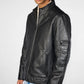 Medium Men's Plain Leather Moto Jacket - skyjackerz