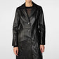 Women's Button Down Leather Coat