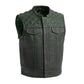 Black - Green / Small Upside Men's Club Style Leather Vest - skyjackerz