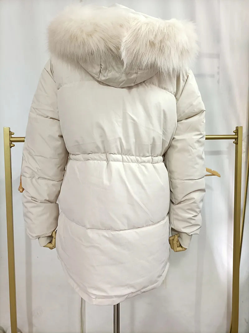 Women Thick Warm Padded Fur Parka